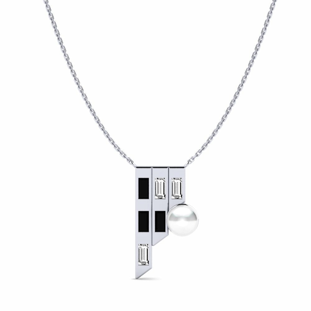 950 Platinum Black Onyx Women's Necklace Imirongo