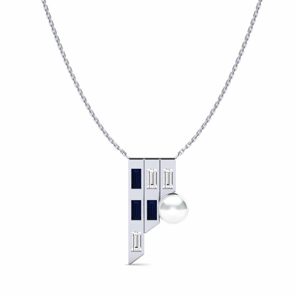 950 Platinum Sapphire Women's Necklace Imirongo
