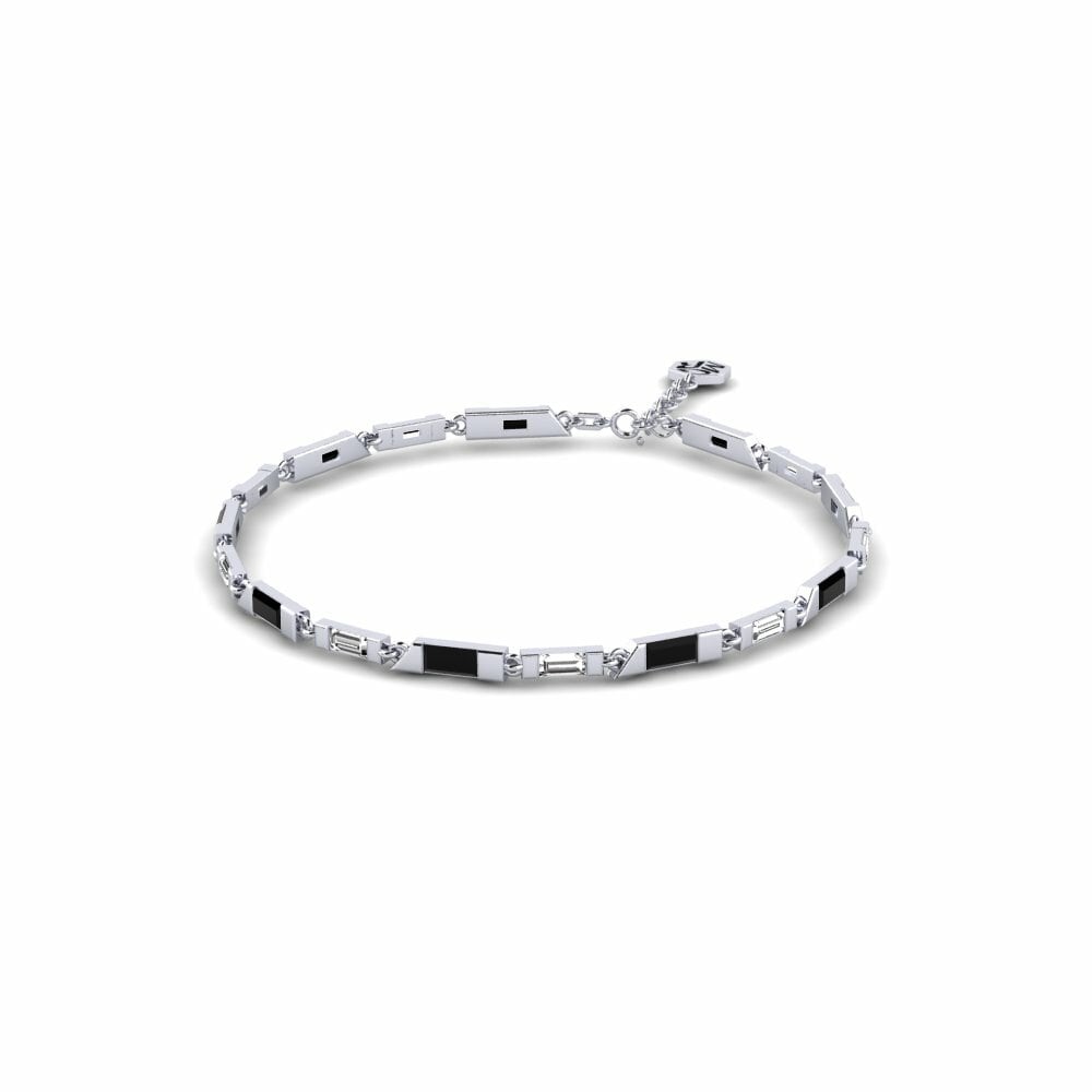950 Platinum Black Onyx Women's Bracelet Khadadka