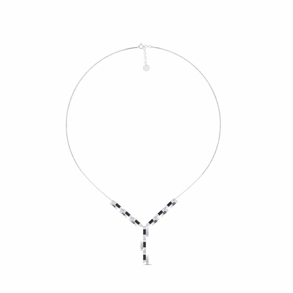 950 Platinum Black Onyx Women's Necklace Linije