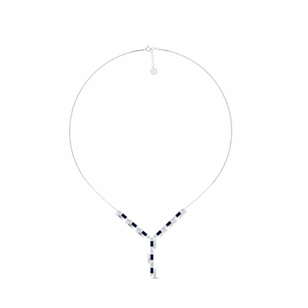 950 Platinum Sapphire Women's Necklace Linije