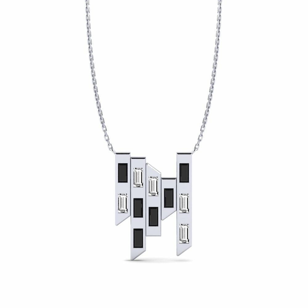 950 Platinum Black Onyx Women's Necklace Linjer