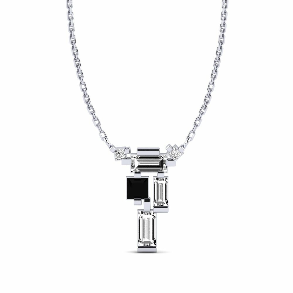950 Platinum Black Onyx Women's Necklace Mafeteng