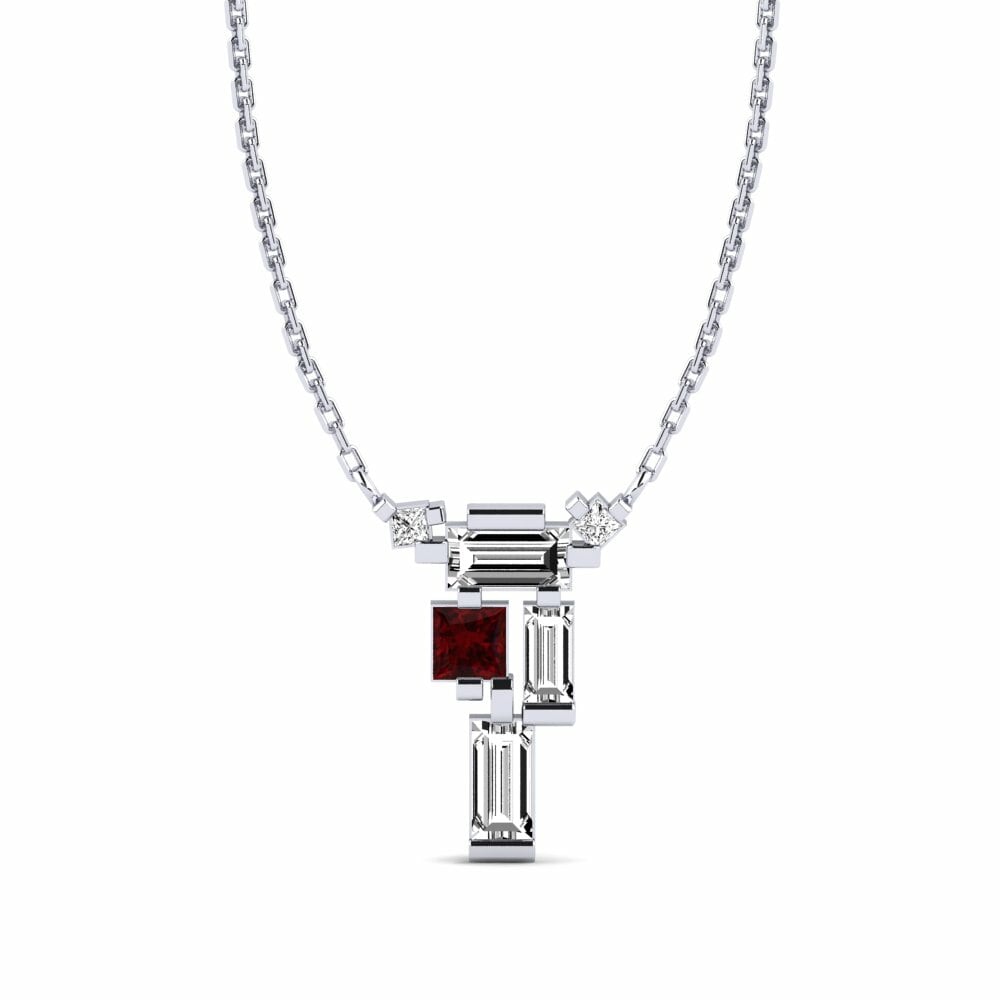 950 Platinum Garnet Women's Necklace Mafeteng