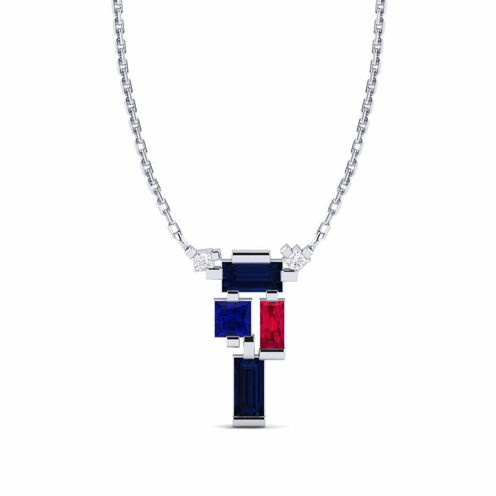 950 Platinum Sapphire Women's Necklace Mafeteng