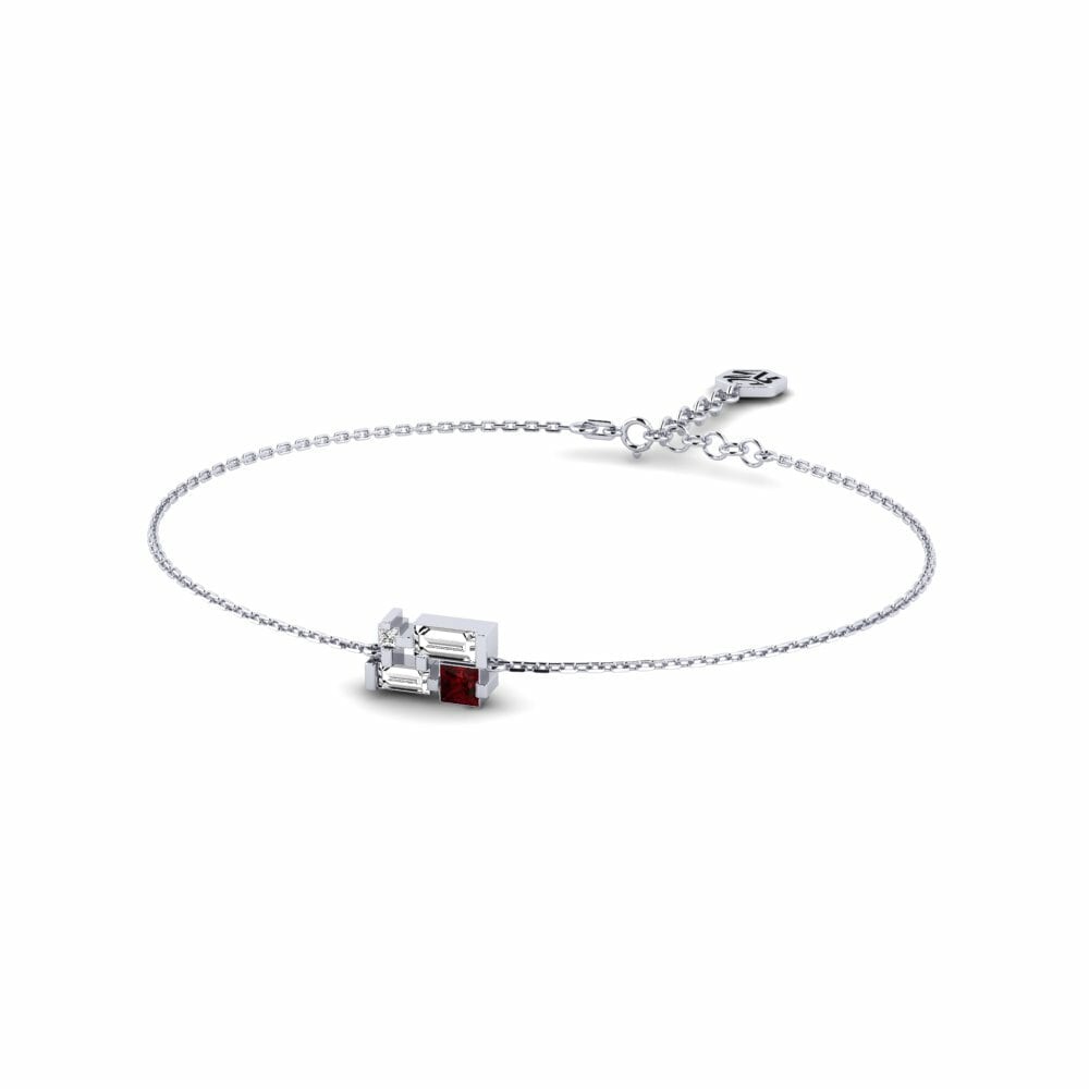 950 Platinum Garnet Women's Bracelet Maseru