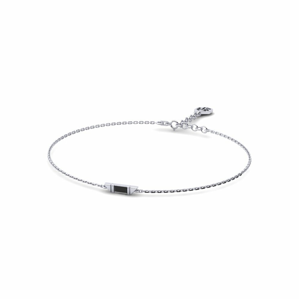 950 Platinum Black Onyx Women's Bracelet Masfhior
