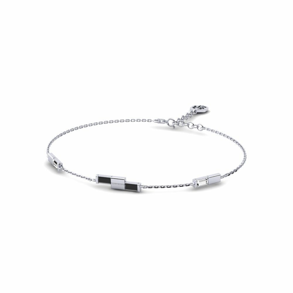 950 Platinum Black Onyx Women's Bracelet Mebere