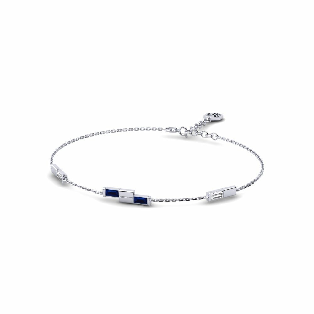 950 Platinum Sapphire Women's Bracelet Mebere