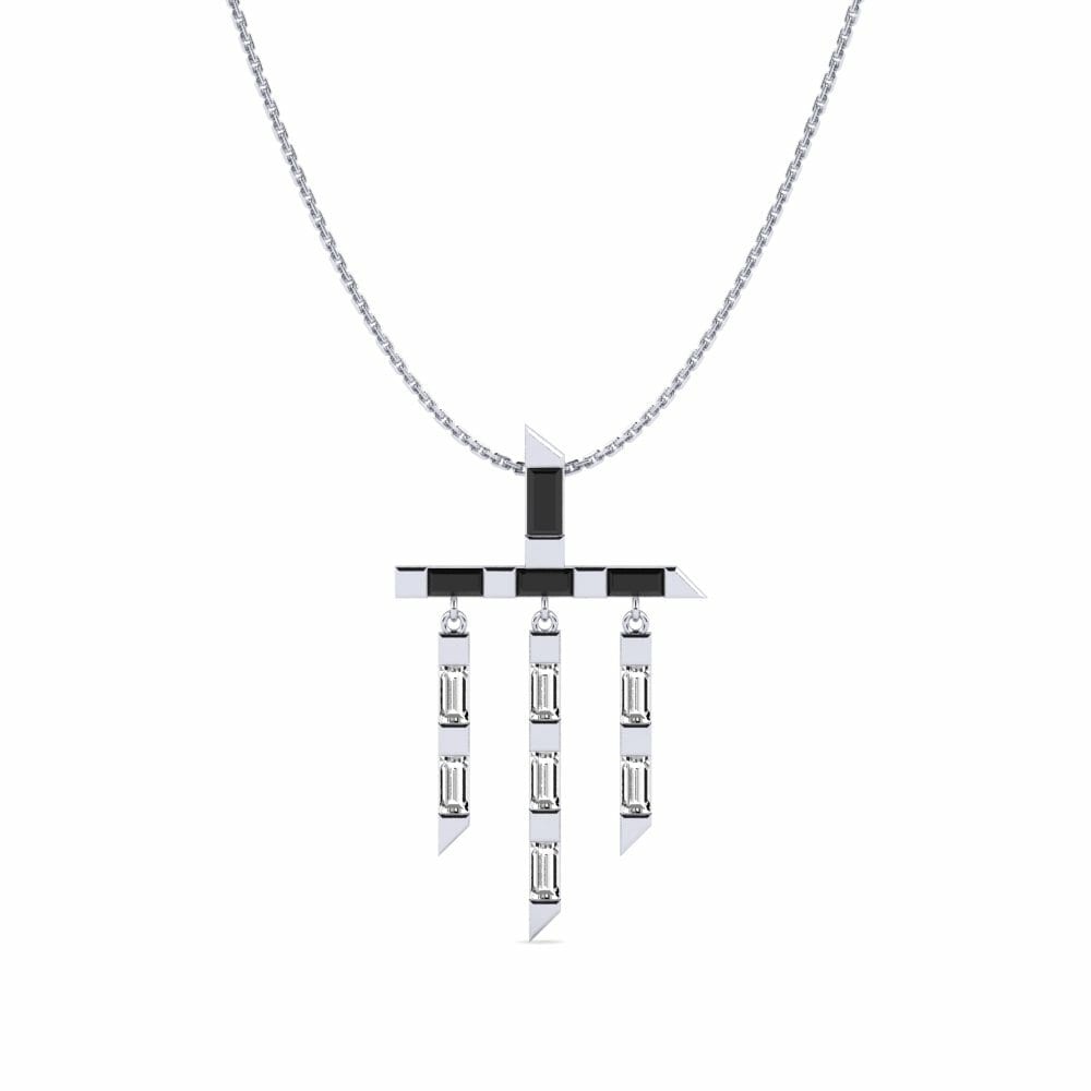 950 Platinum Black Onyx Women's Pendant Mistari