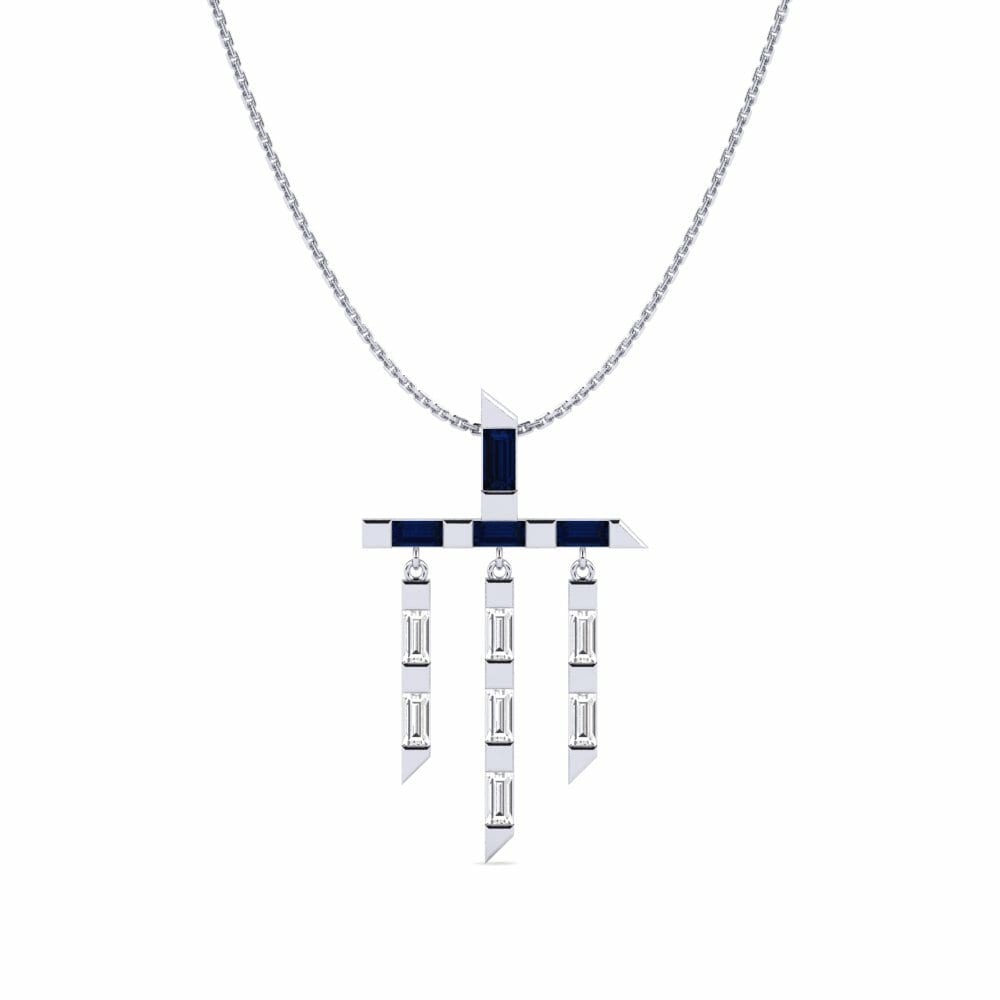 950 Platinum Sapphire Women's Pendant Mistari