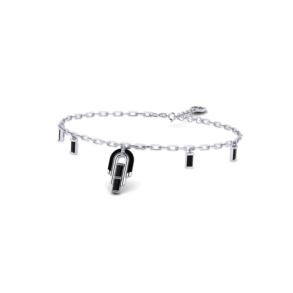 950 Platinum Black Onyx Women's Bracelet Monastiraki