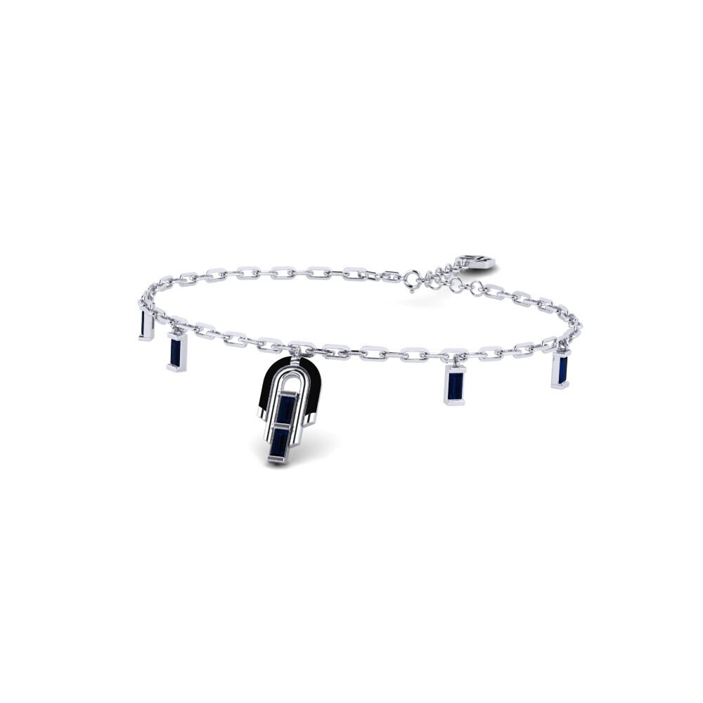 950 Platinum Sapphire Women's Bracelet Monastiraki