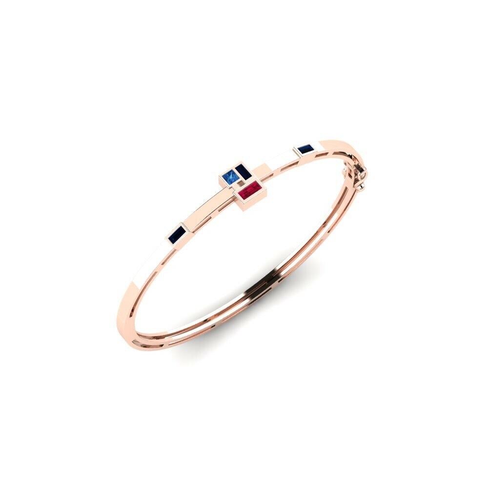 14k Rose Gold Dark Blue Zirconia Women's Bangle Monrovia