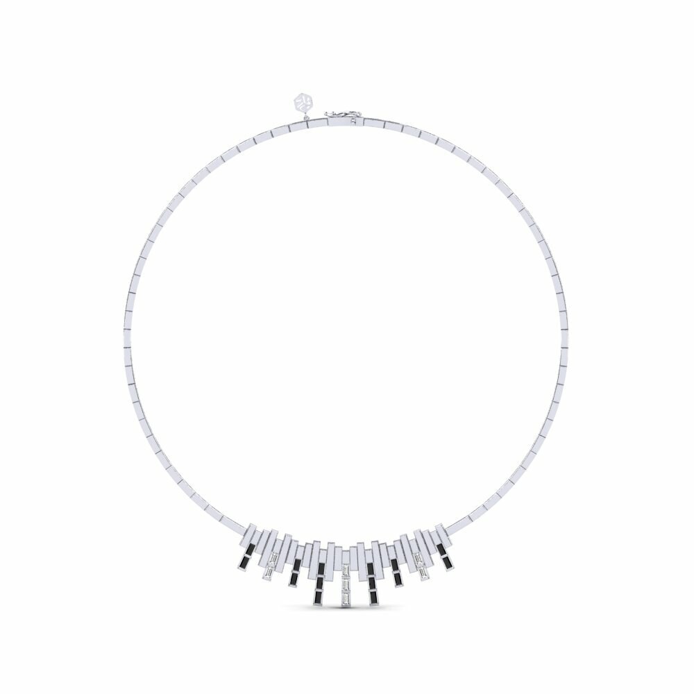 950 Platinum Black Onyx Collier Mookie