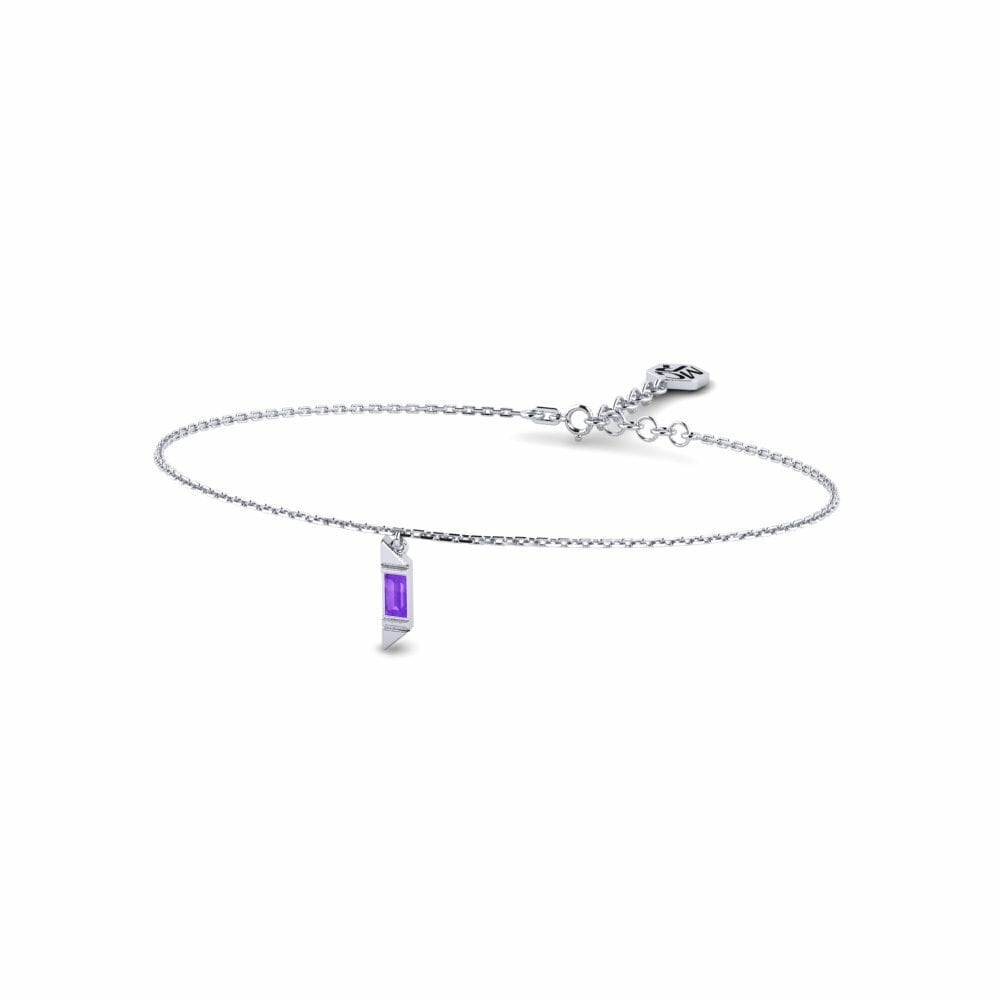 585 Oro Bianco Baguette Ametista Bracciale da donna Nagani