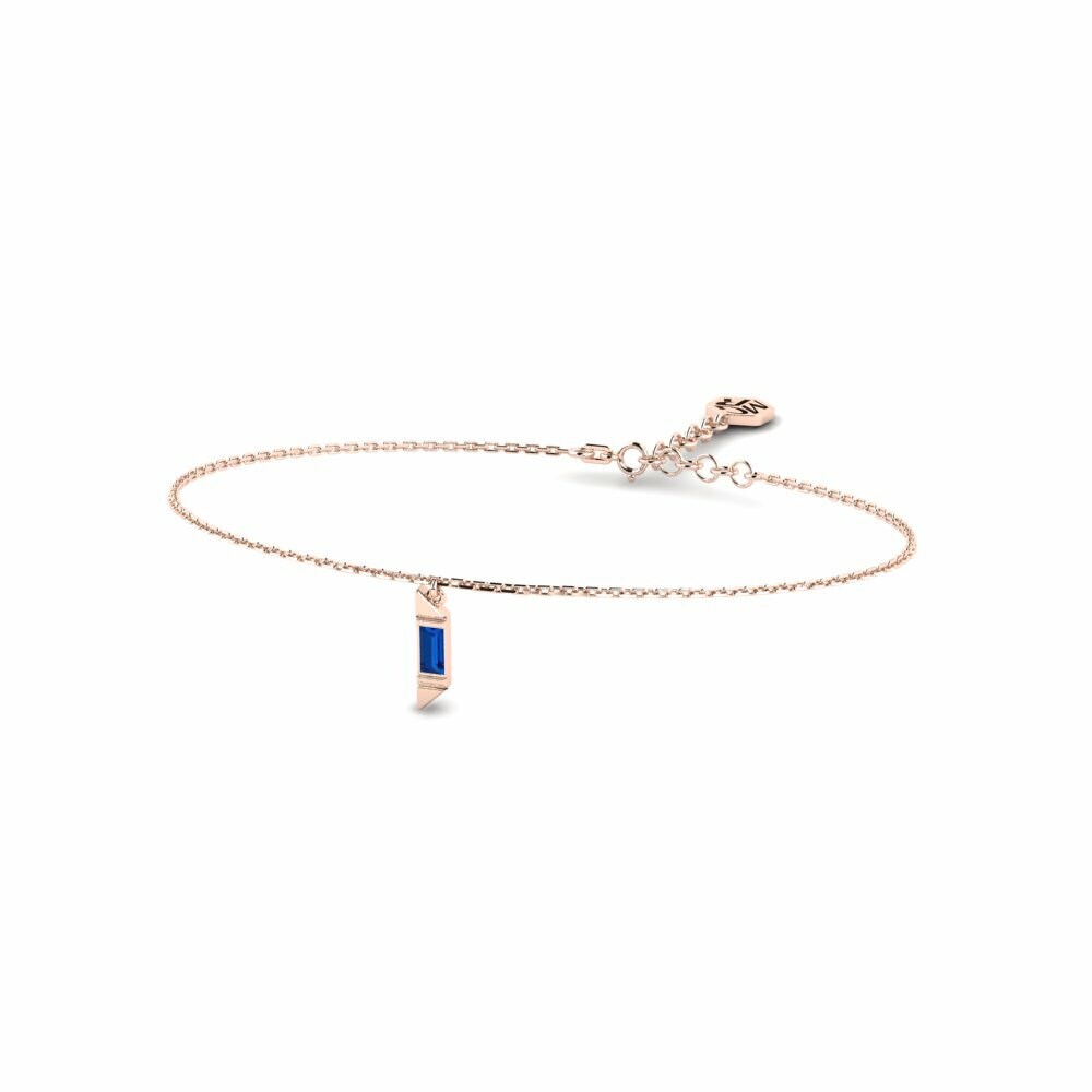 14k Rose Gold Dark Blue Zirconia Women's Bracelet Nagani