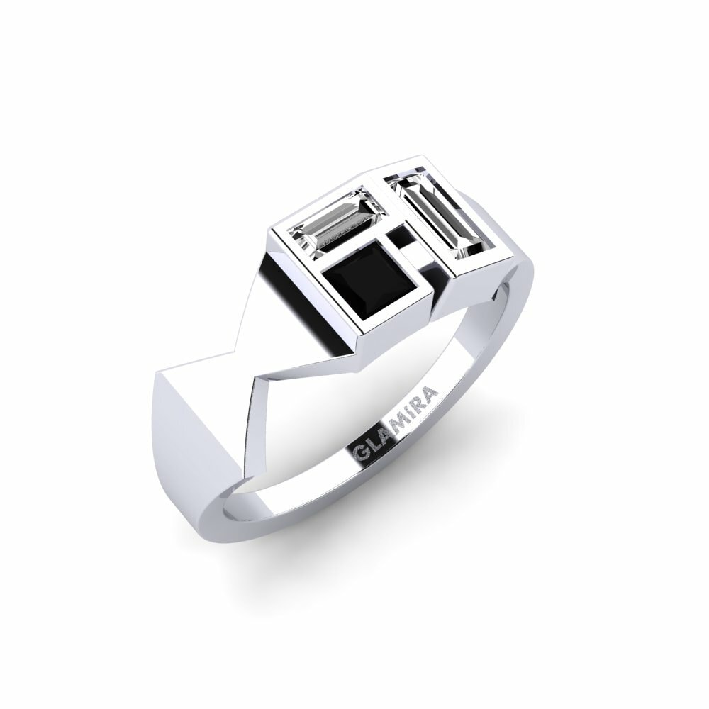 950 Platinum Black Onyx Pinky Ring Omaruru