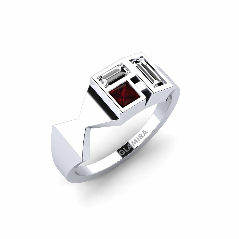 950 Platinum Garnet Pinky Ring Omaruru