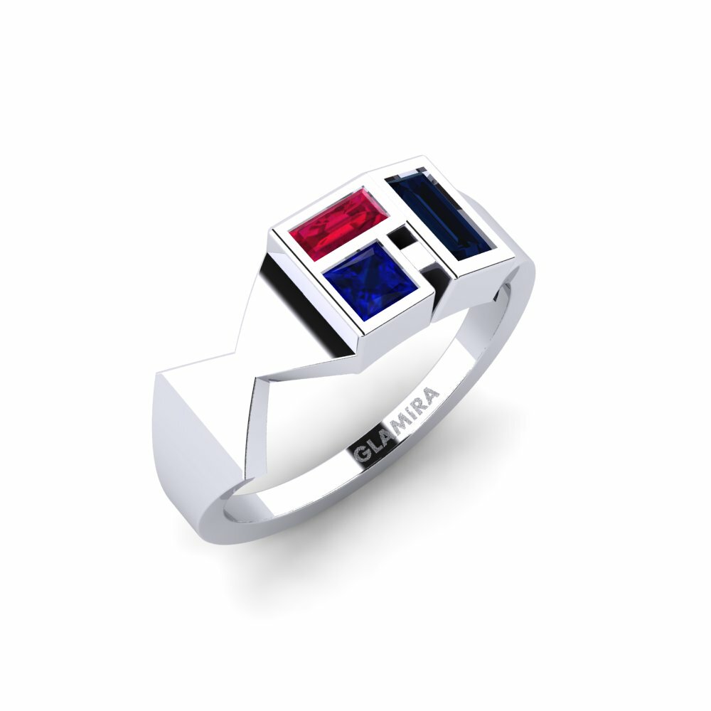 950 Platinum Sapphire Pinky Ring Omaruru