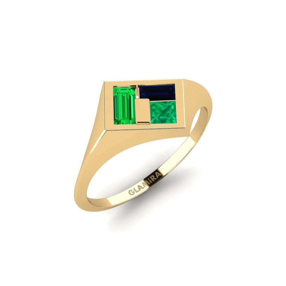 9k Yellow Gold Emerald Ring Ongwediva