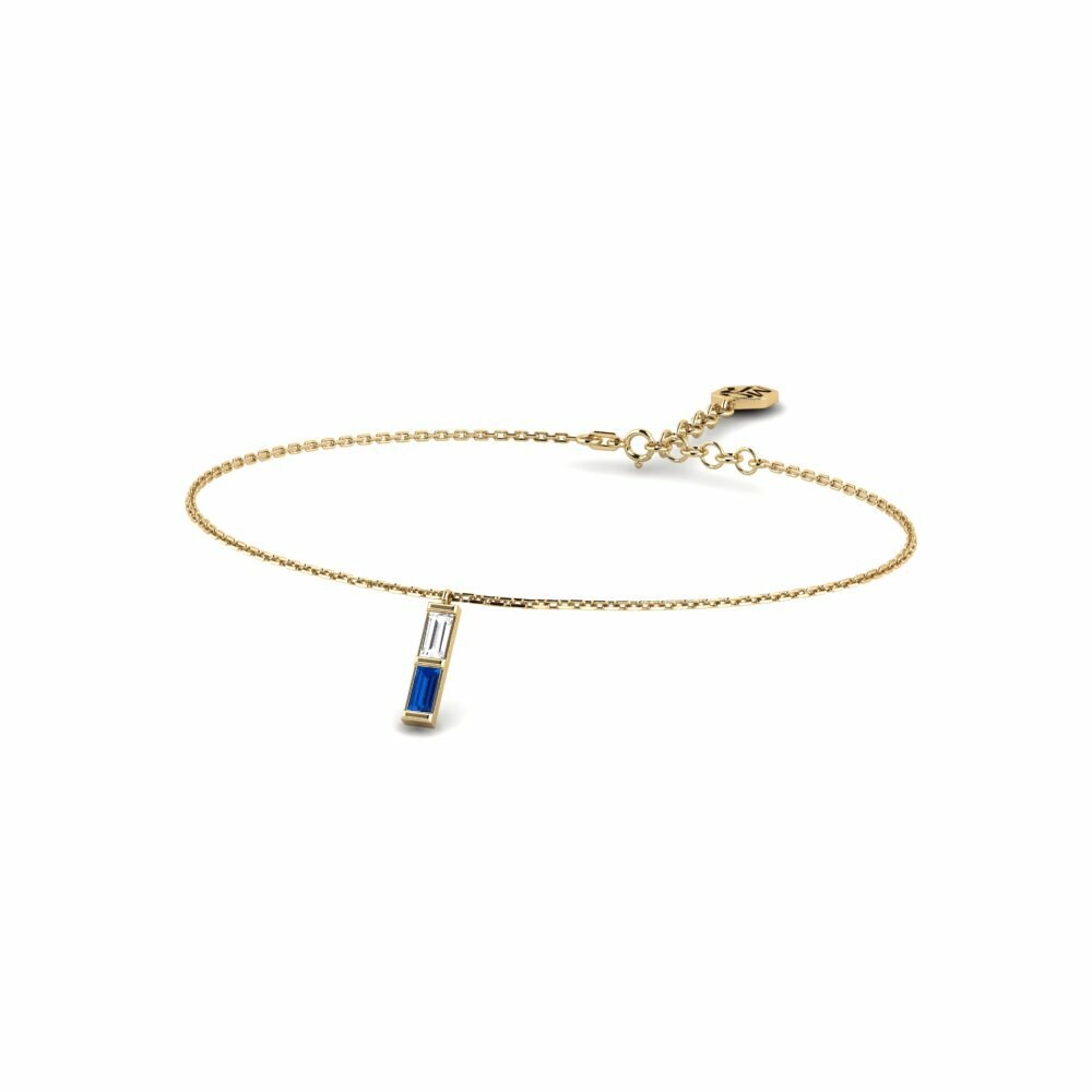 14k Yellow Gold Dark Blue Zirconia Women's Bracelet Pilikino