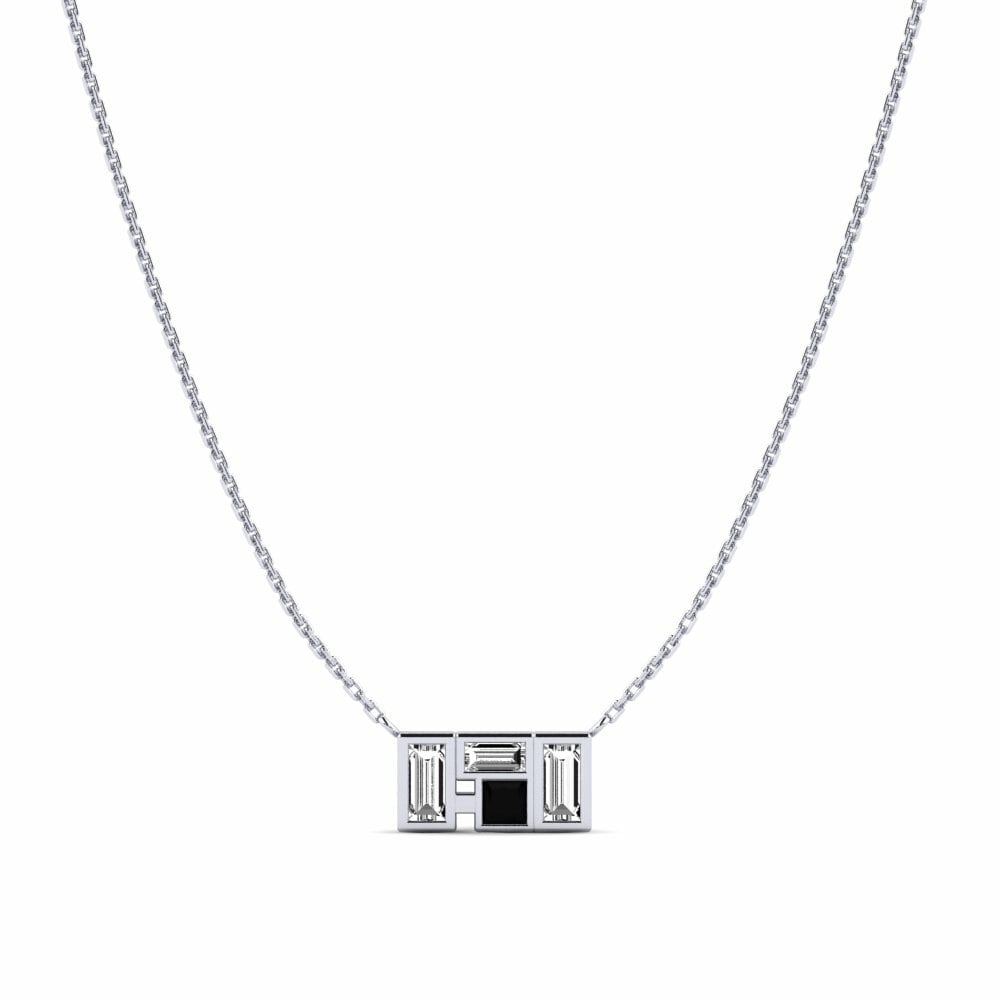 950 Platinum Black Onyx Women's Necklace Pleebo