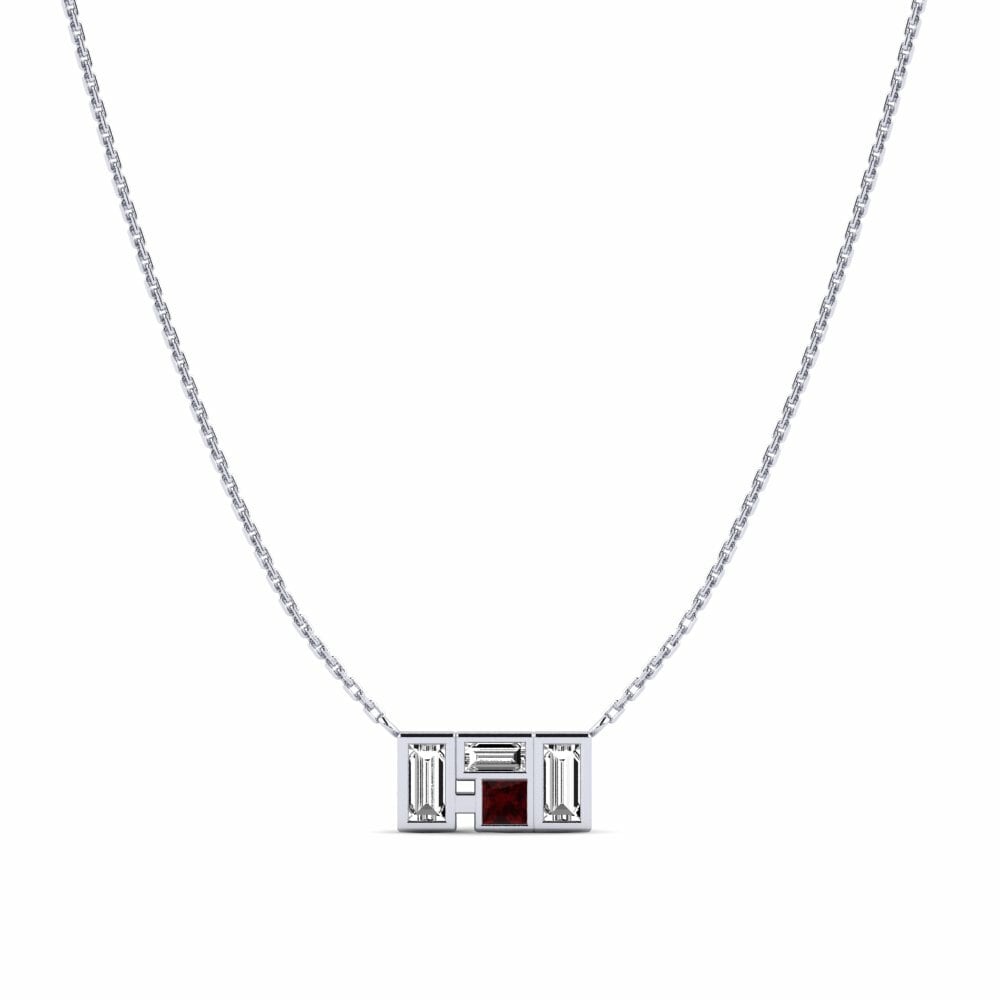 950 Platinum Garnet Women's Necklace Pleebo