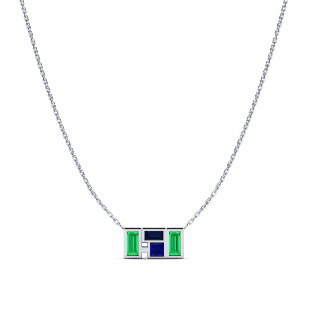 950 Platinum Sapphire Women's Necklace Pleebo