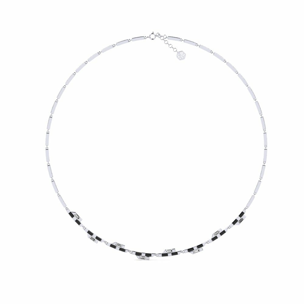 950 Platinum Black Onyx Collier Rader