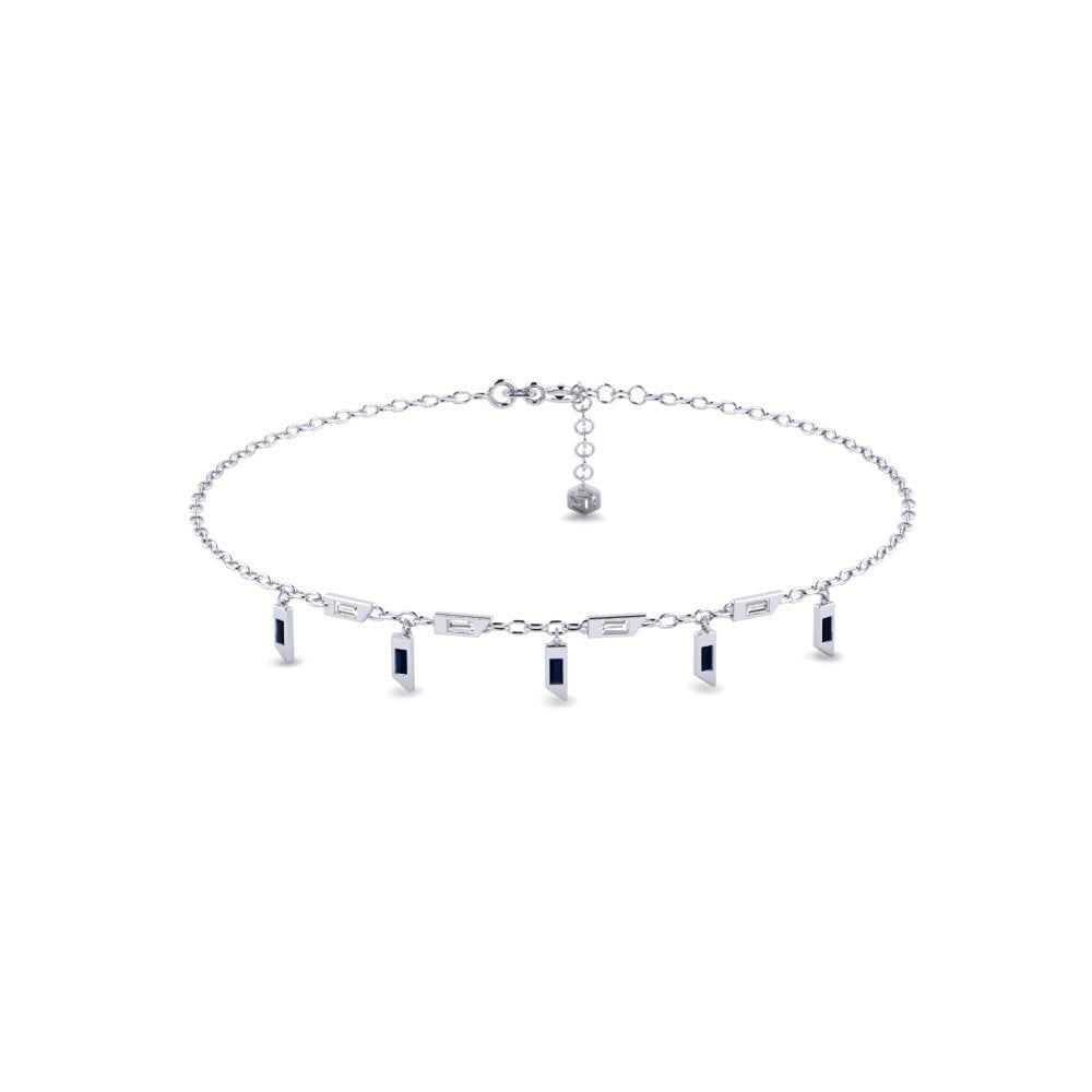 950 Platinum Sapphire Women's Anklet Sreathackj