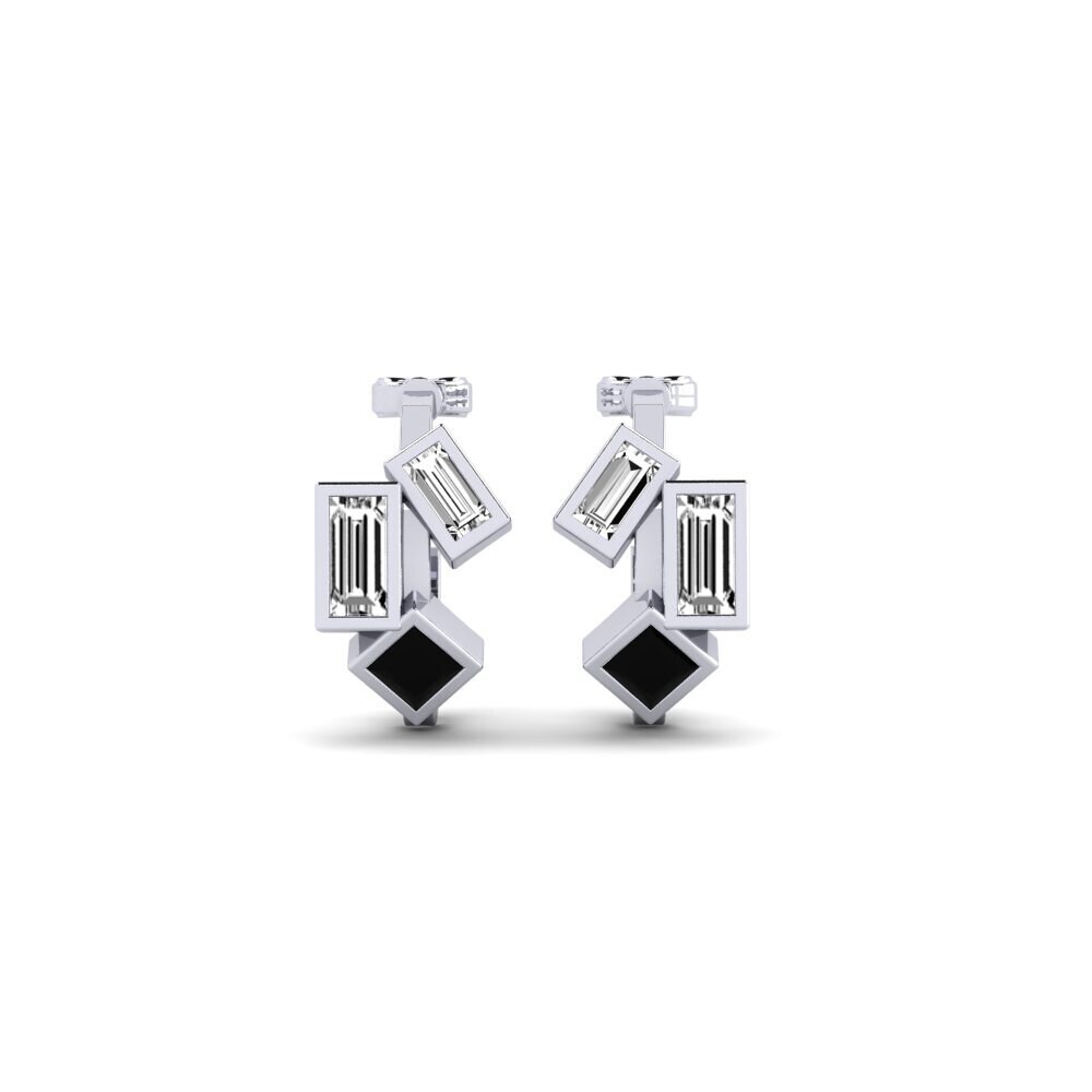 950 Platinum Black Onyx Women's Earring Temaraia