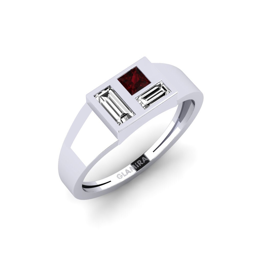 950 Platinum Garnet Ring Tsumeb