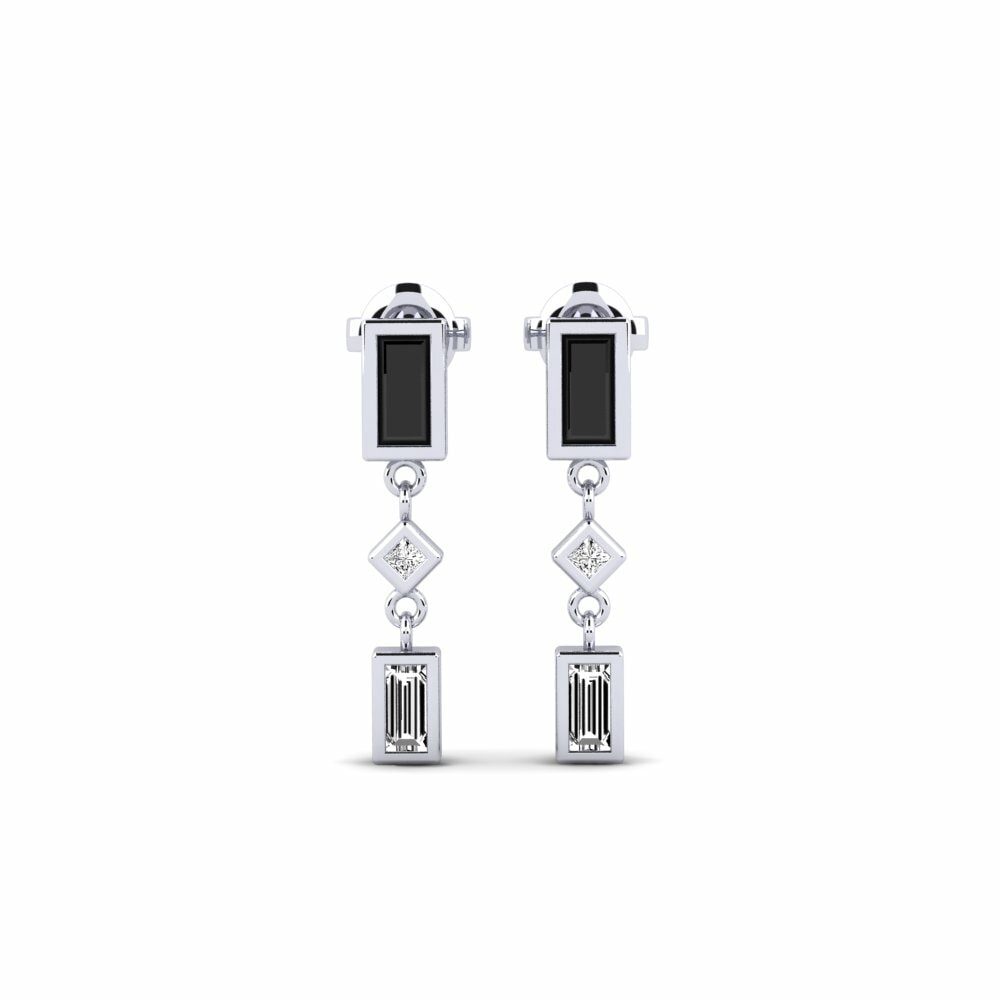 950 Platinum Black Onyx Women's Earring Windhoek - A
