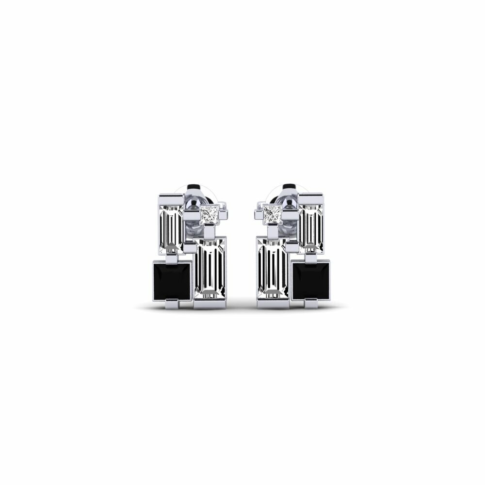 950 Platinum Black Onyx Women's Earring Windhoek - B