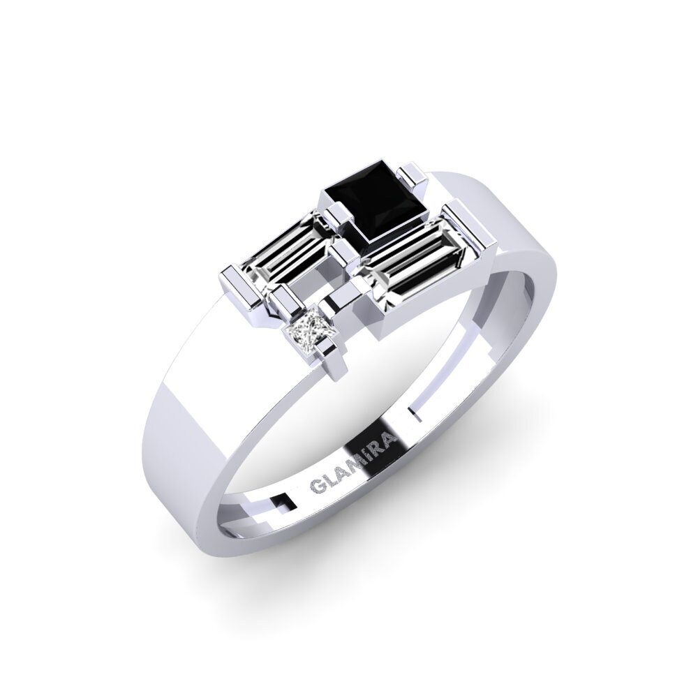 950 Platinum Black Onyx Ring Wundanyi