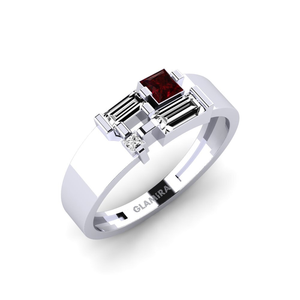 950 Platinum Garnet Ring Wundanyi