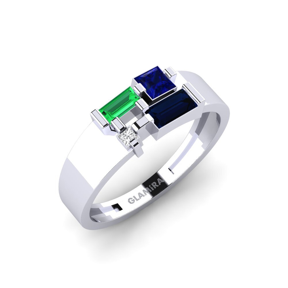 950 Platinum Sapphire Ring Wundanyi