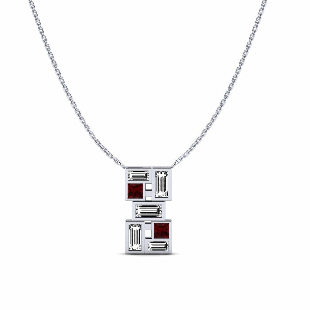 950 Platinum Garnet Women's Necklace Yekepa