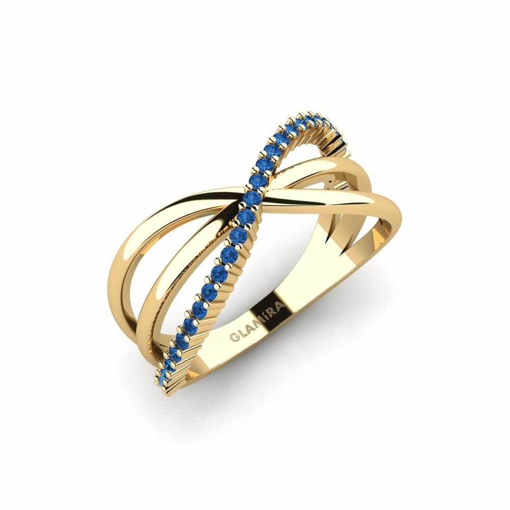 Dark Blue Zirconia Ring Apresentado