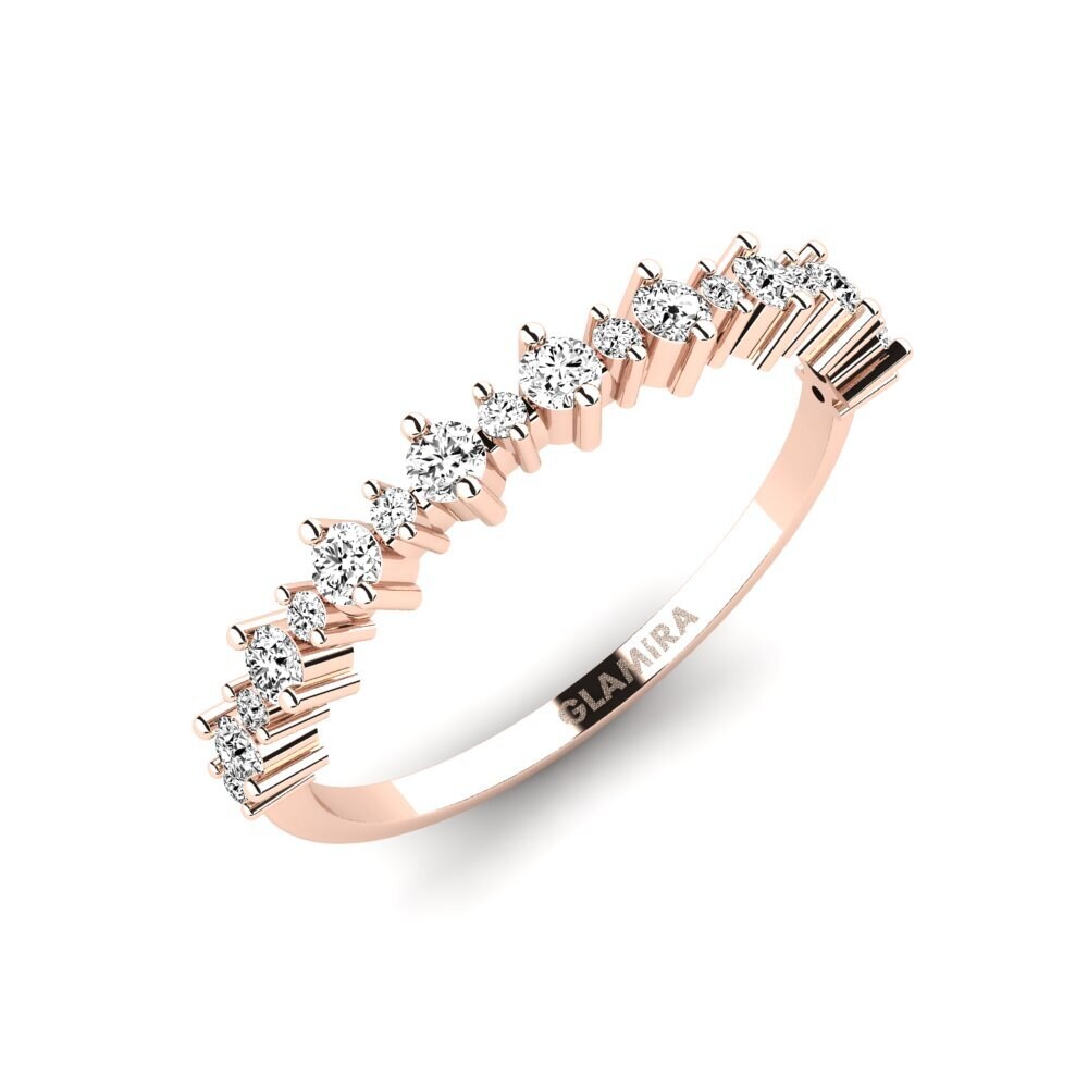 Or rose 14k Moissanite Bague Dihyinari