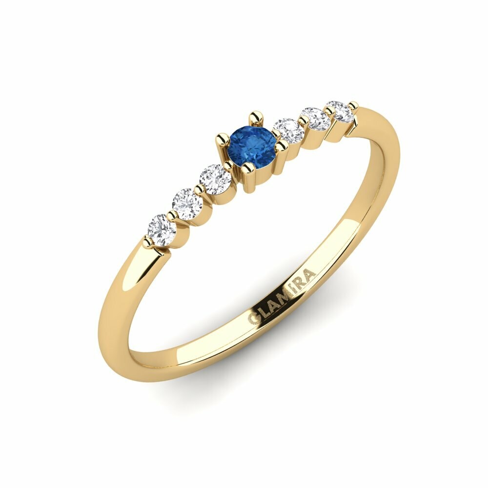 Dark Blue Zirconia Engagement Ring Doel
