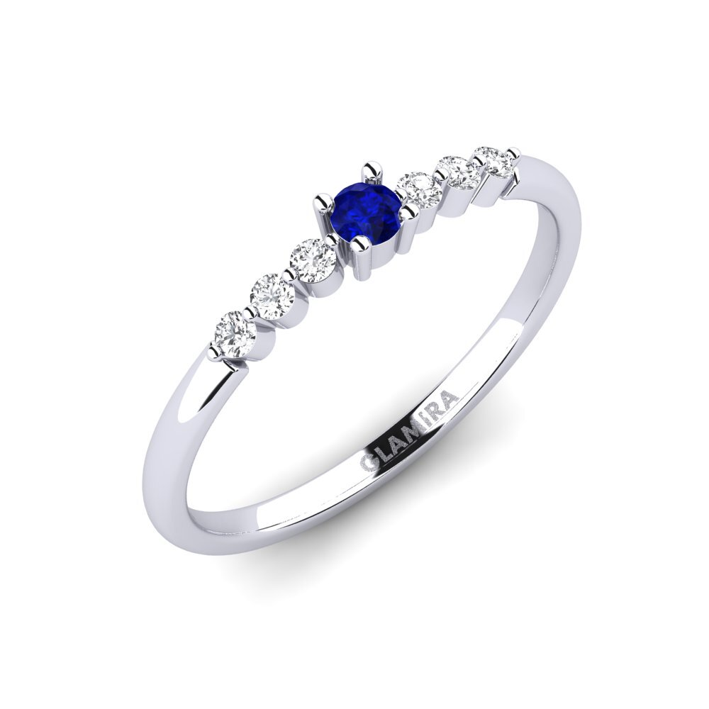 14ct White Gold Sapphire Engagement Ring Doel