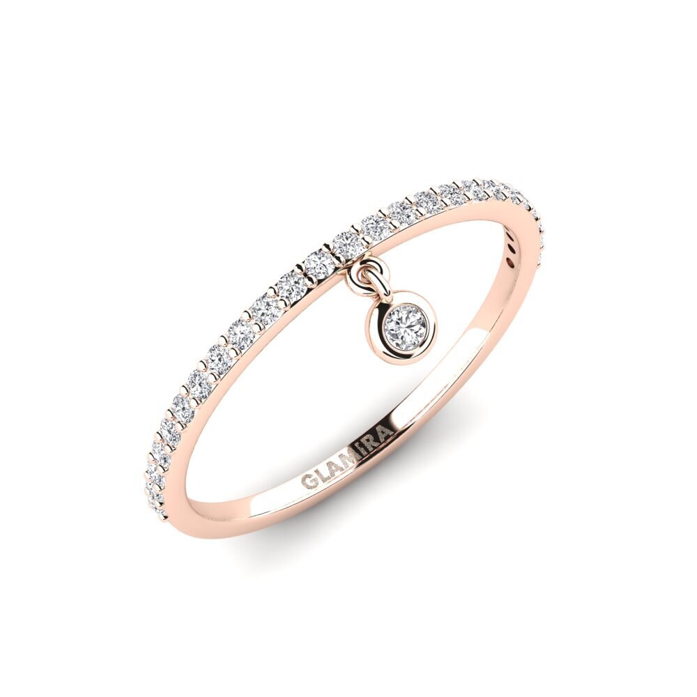 Or rose 14k Diamant Bague Fluska