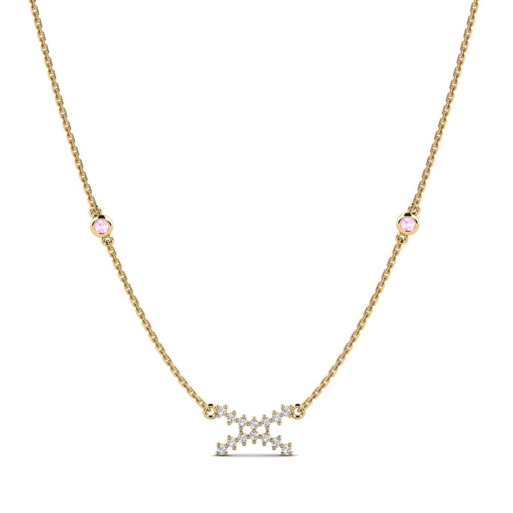 Pink Sapphire Women's Necklace Gabatar
