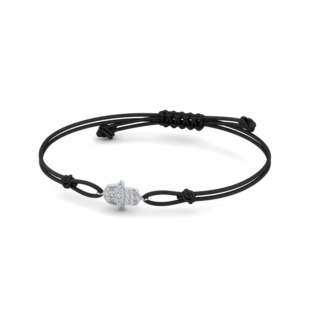 Platino Circonita Pulsera de cordón Bezik