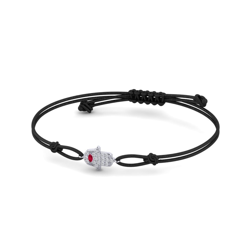 950 Platinum Ruby Cord Bracelet Bezik
