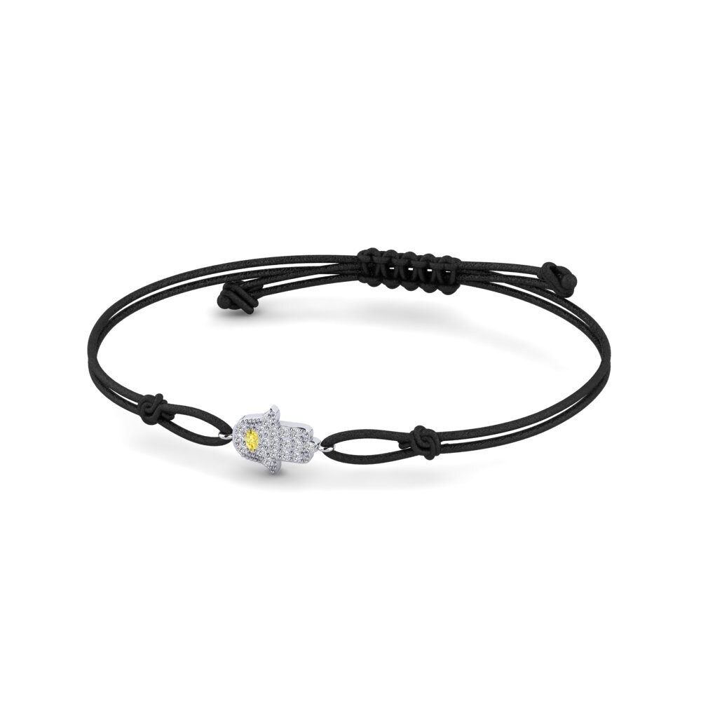 950 Platinum Yellow Sapphire Cord Bracelet Bezik