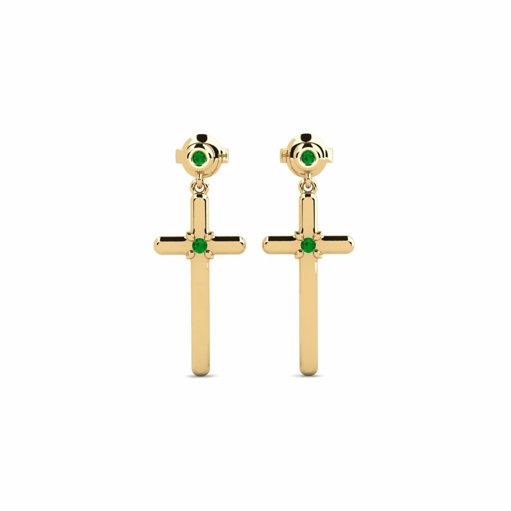 Émeraude Boucle d'oreille femme Cristh
