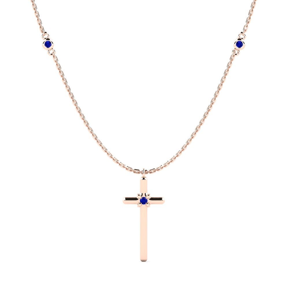 14ct Rose Gold Sapphire Women's Necklace Elrond